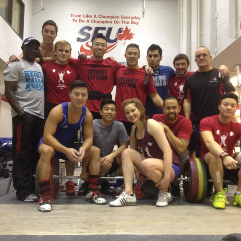 Group of weightlifters