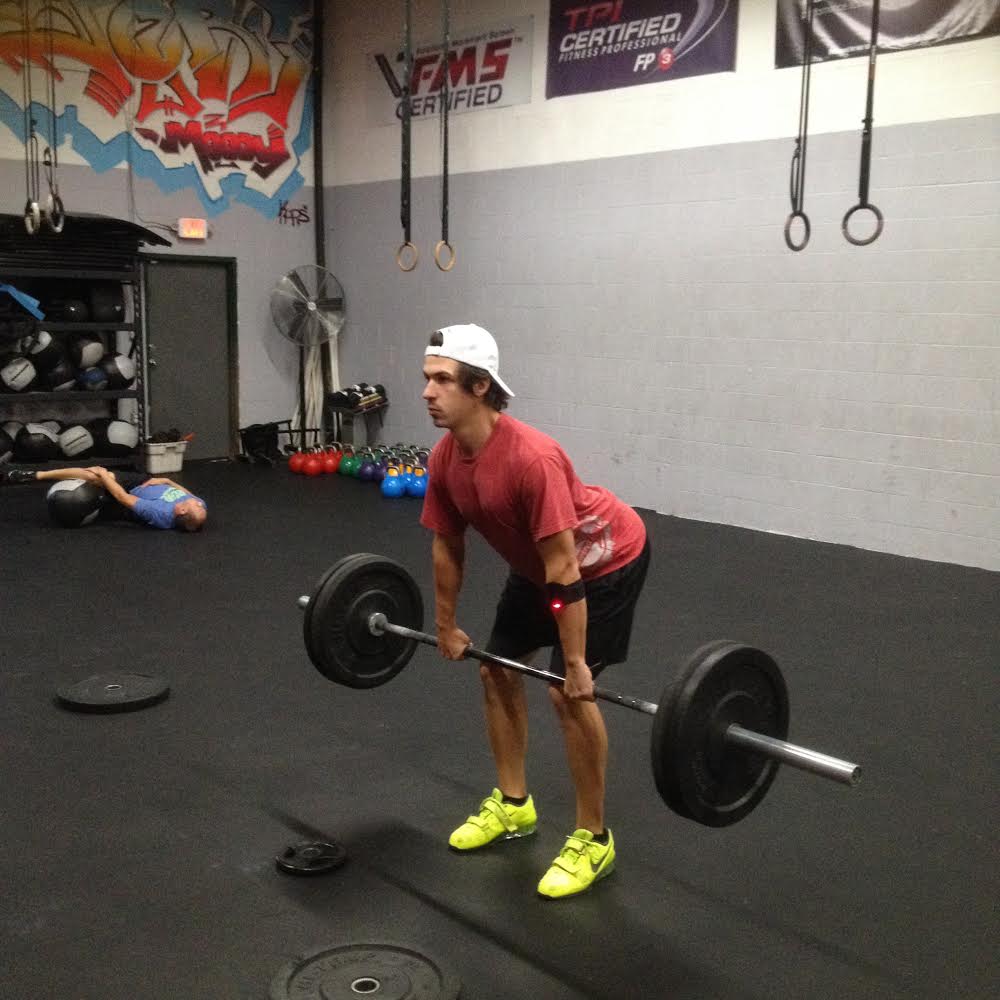 Hang power cleans to develop explosive power