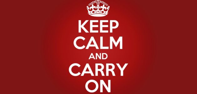 Meme with the text: Keep calm and carry on.
