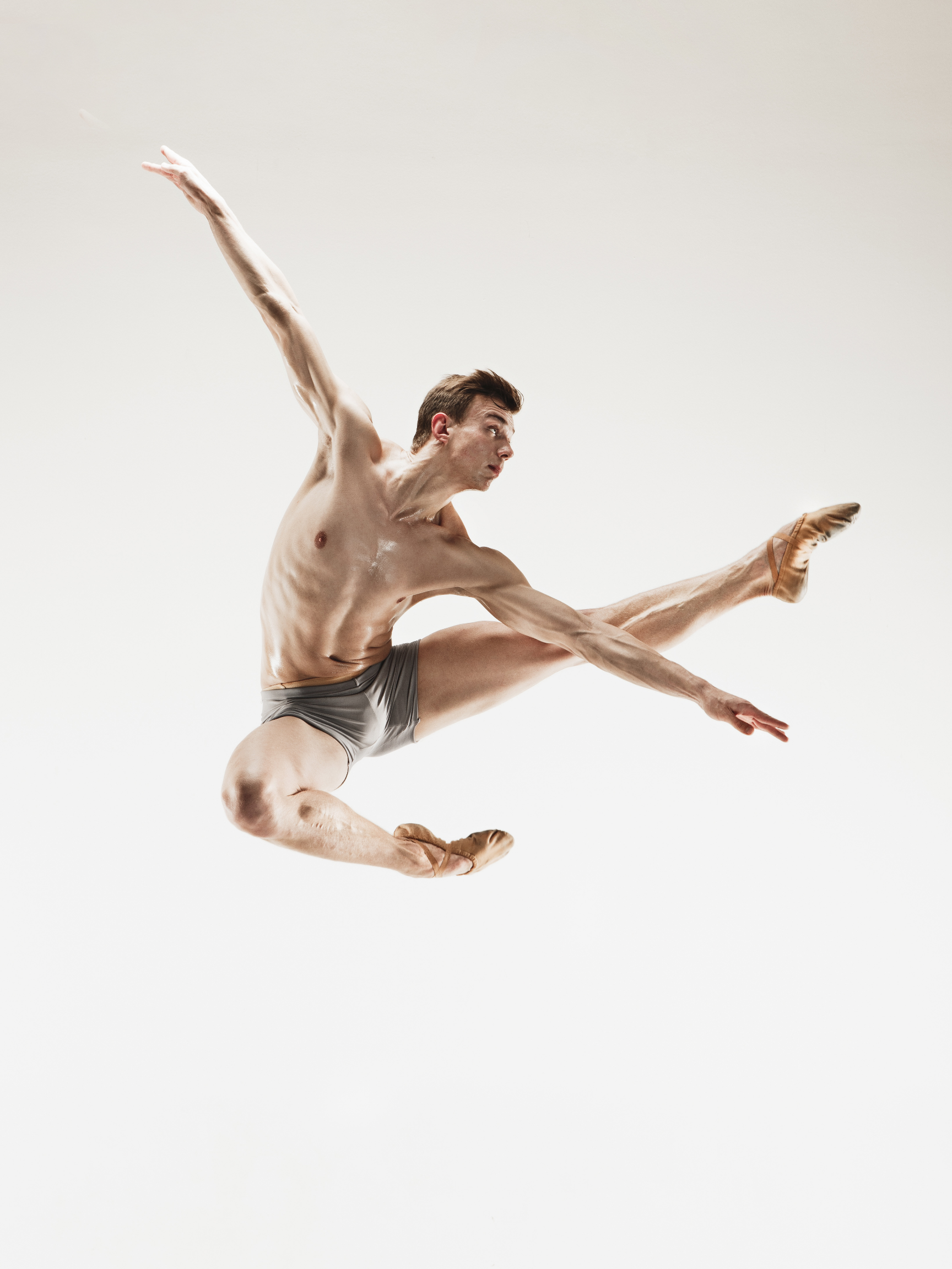 Strong male dancer leaping